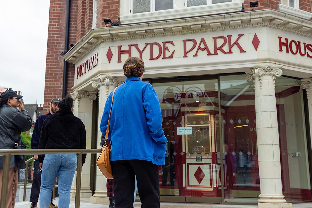 A filmmaker heads towards Hyde Park Picture House for a Film Hub North event