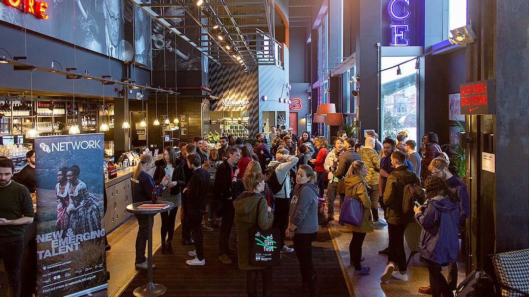 Filmmakers network at an event in Everyman Leeds