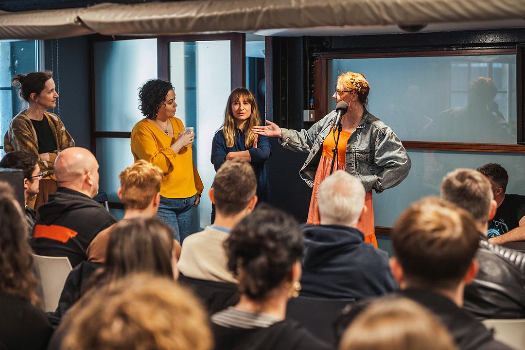 Filmmakers present at a mixer event in City Screen, York