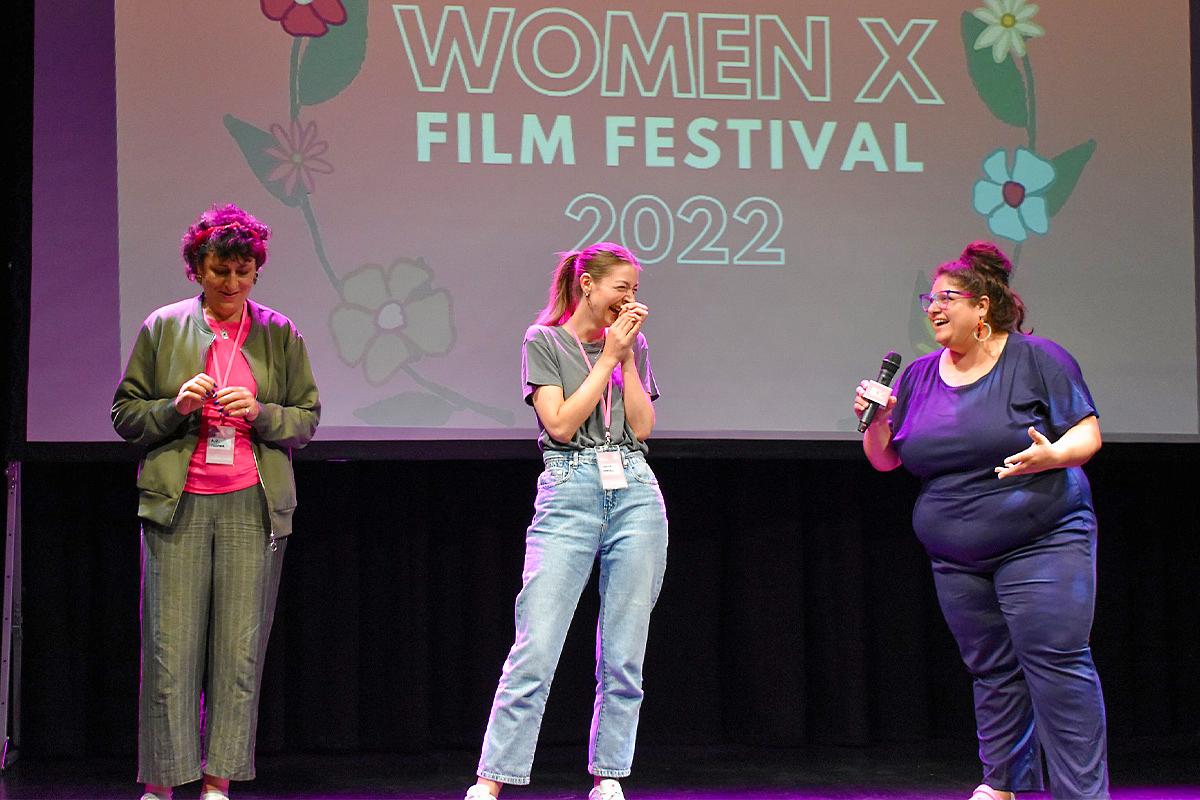 Filmmakers in conversation on-stage at Women X Film Festival 2022