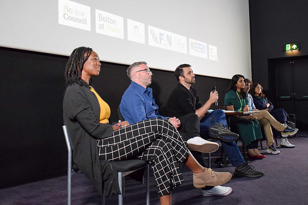 Filmmakers in conversation at a Film Hub North x Bolton Film Festival showcase